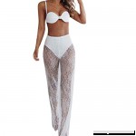 Orangeskycn Womens Beach Pattern Bikini Cover Up Swimwear Transparent Long Trousers White B07L9PJ4PP